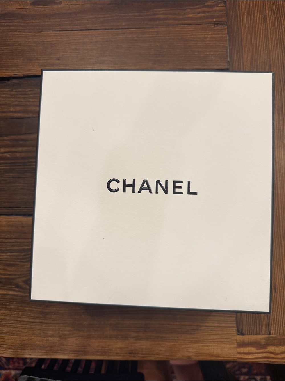 CHANEL White Box with Black Logo and Trim